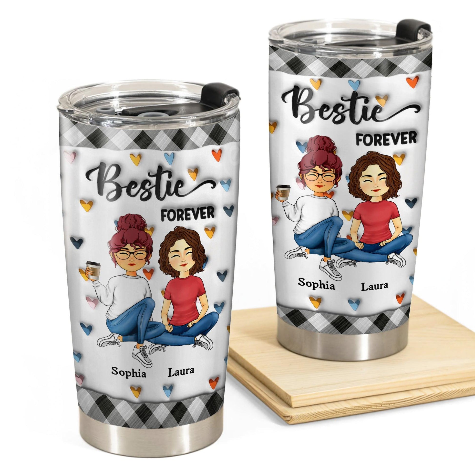 Sister Forever Personalized Tumbler - Custom 3D Inflated Gift
