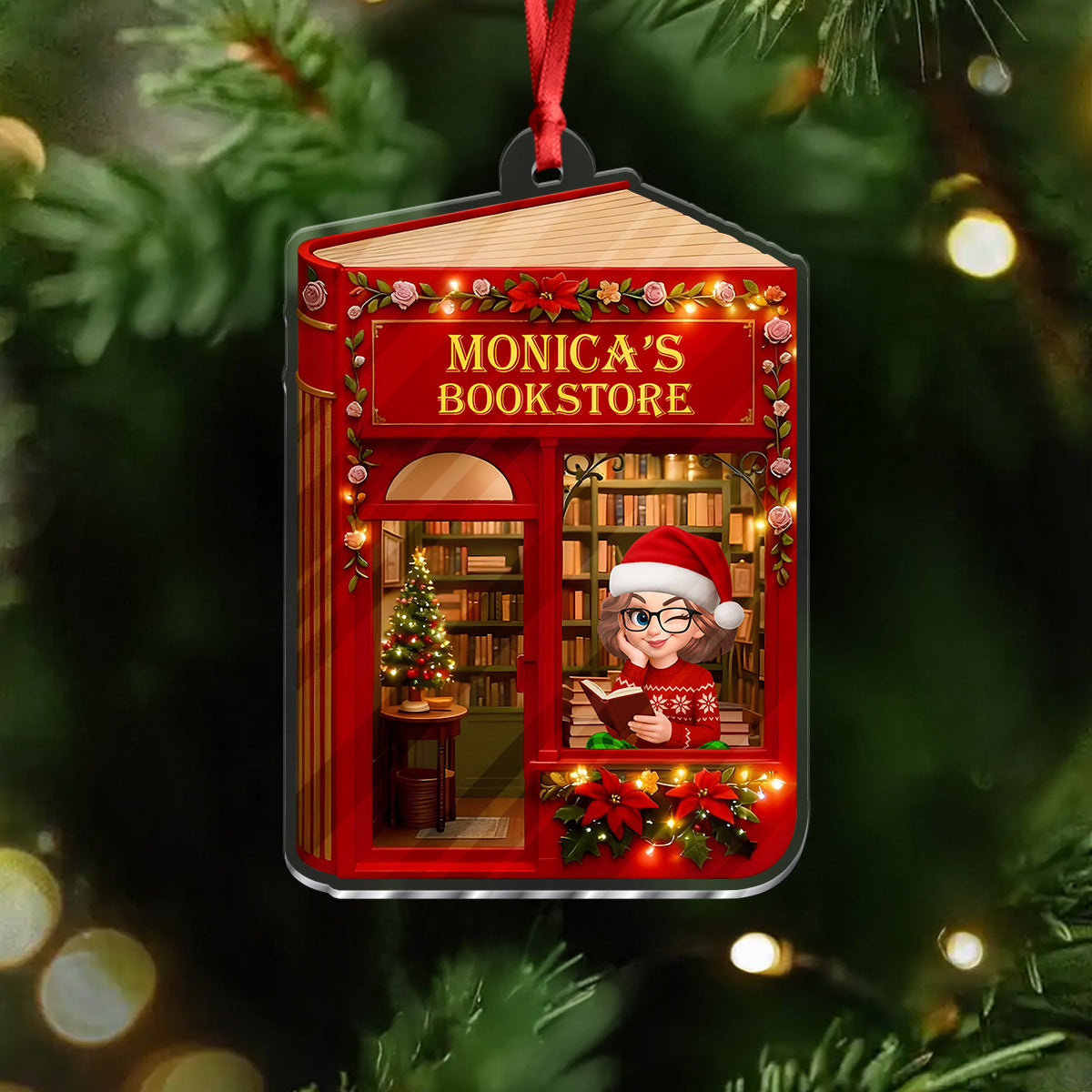 Magic Bookstore - Personalized Custom Acrylic Ornament