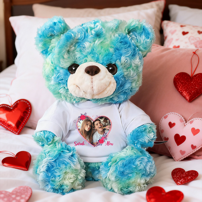 Forever Yours My Valentine - Teddy Bear With Personalized Photo Shirt