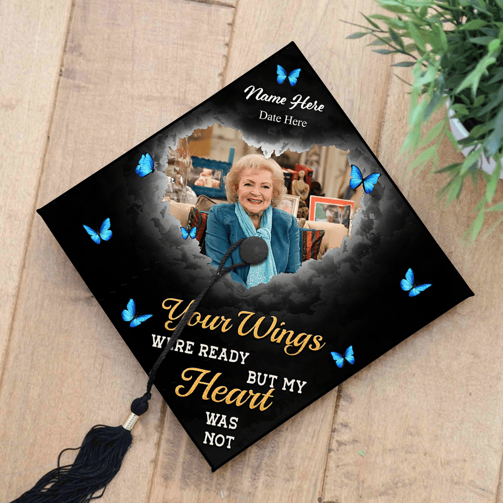 Forever In My Heart - In Loving Memories Cap Topper - Custom Photo Tassel