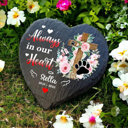 Personalized Pet Memorial Garden Stone - Always in Our Heart