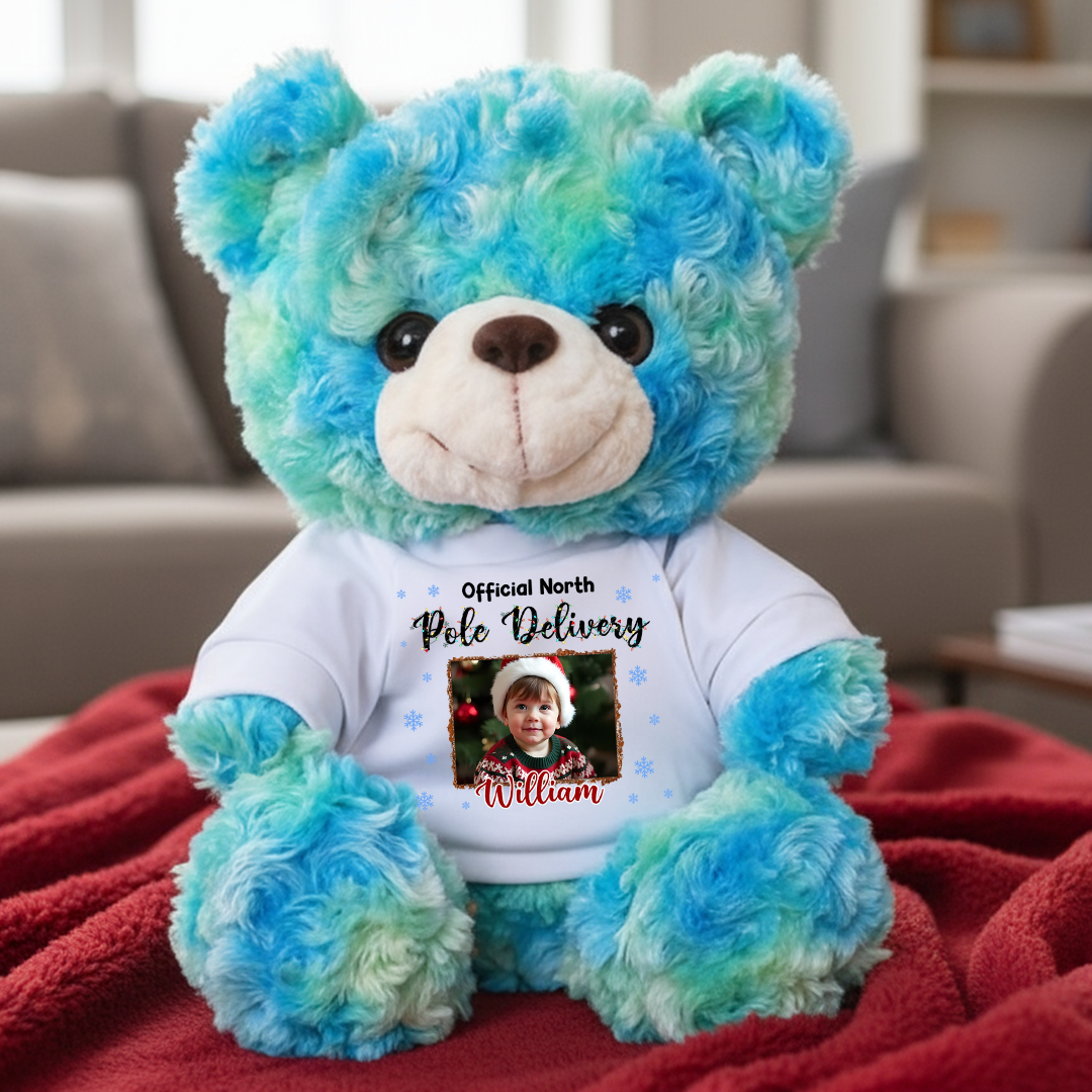 Checked Twice Nice Merry Christmas - Teddy Bear With Personalized Photo Shirt