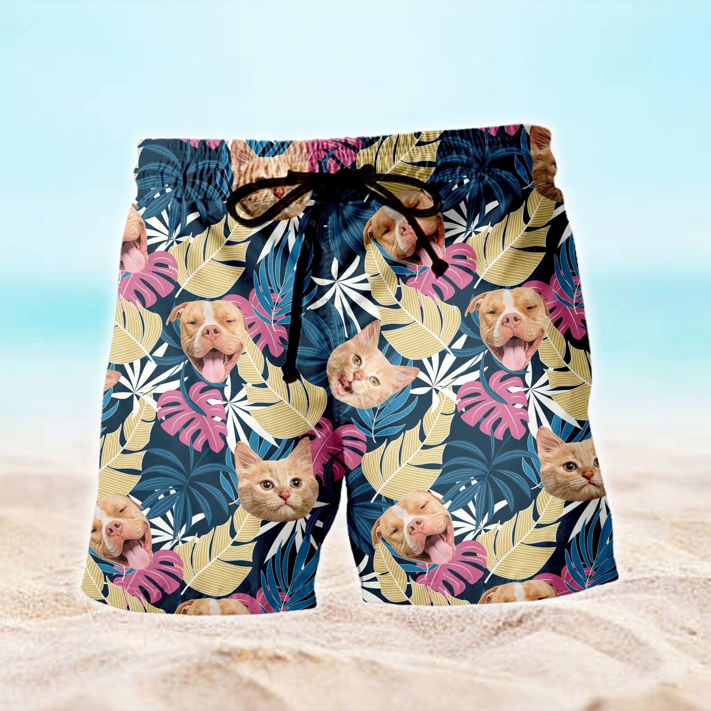Custom Hawaiian Short with Face for Party - Dog Hawaiian Short - Personalized Hawaiian Shirt - Father's Day Short