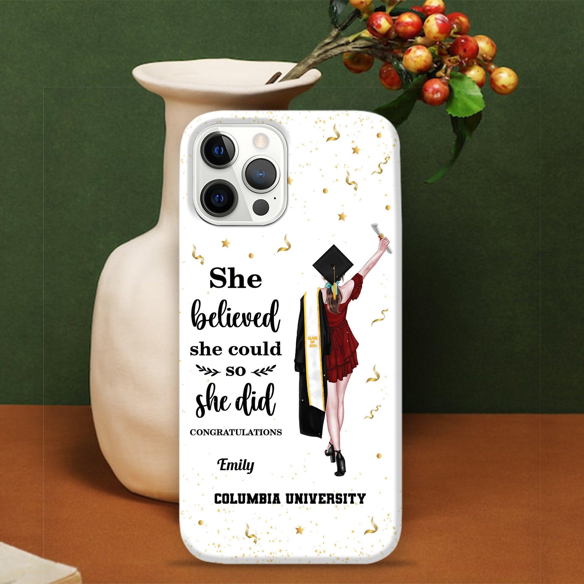 She Believed She Could So She Did - Personalized Phone Case