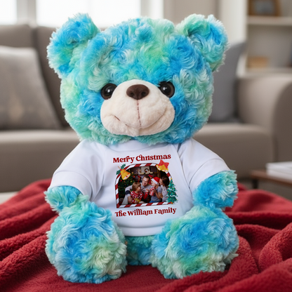 Custom Photo Our Family - Teddy Bear With Personalized Photo Shirt