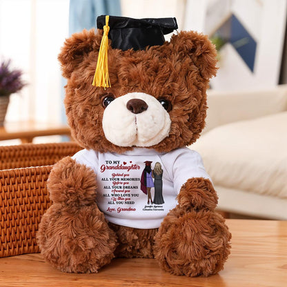 To My Granddaughter Graduate Bear - Personalized Gift Shirt