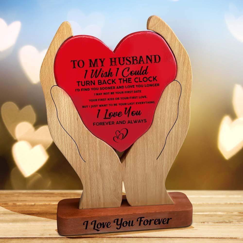 To My Husband Wooden Couple - Wooden Family Carvings For Couple
