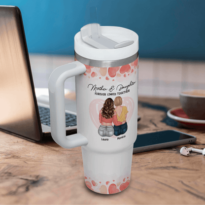 Mom Daughter Forever Tumbler - Personalized Custom Tumbler
