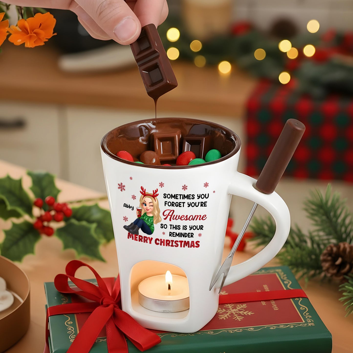Sometimes You Forget You're Awesome Hot Chocolate Fondue Mug – Custom Coffee Mug, Unique Christmas Gift