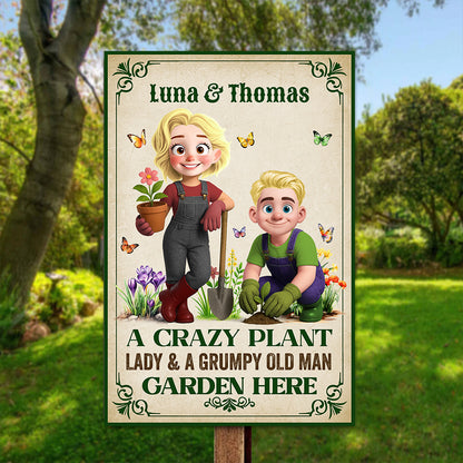 A Crazy Plant Lovers Live Here - Personalized Custom Metal Sign