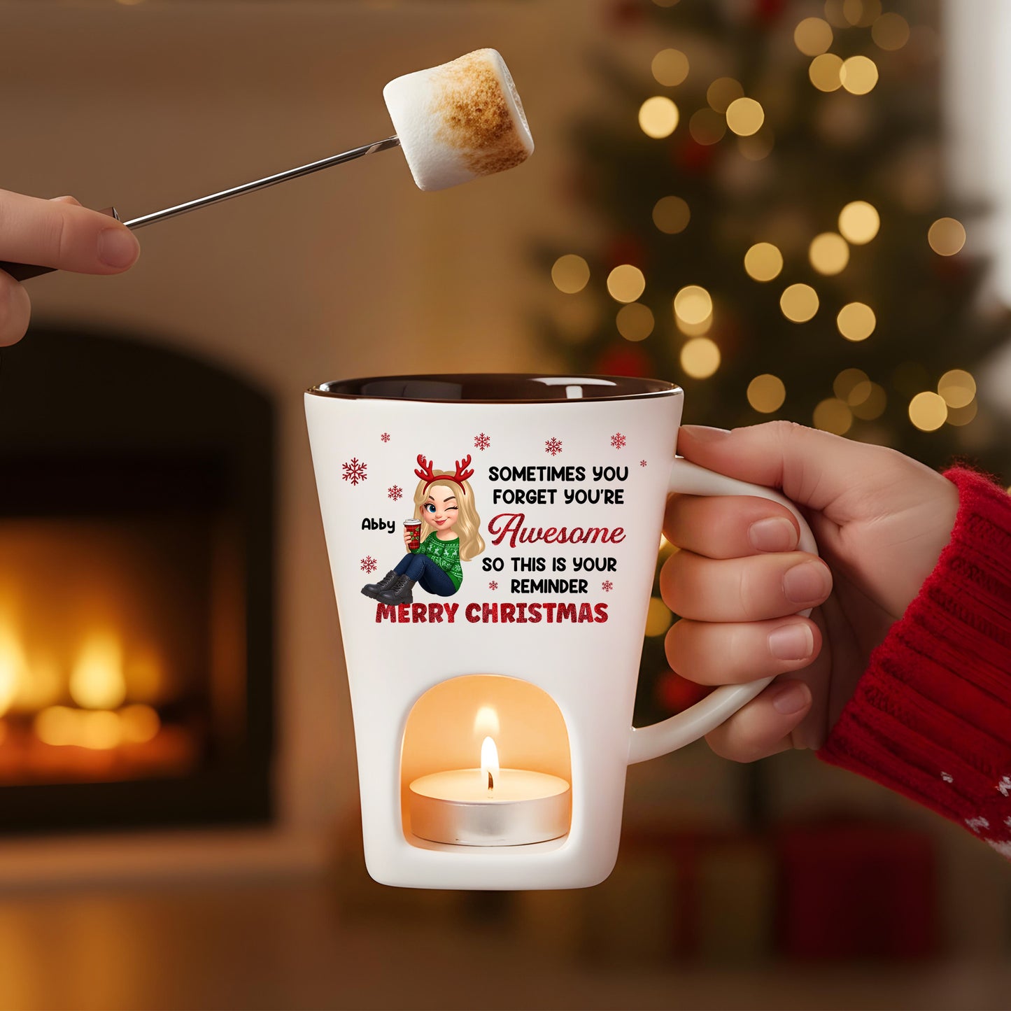 Sometimes You Forget You're Awesome Hot Chocolate Fondue Mug – Custom Coffee Mug, Unique Christmas Gift