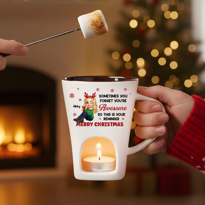 Sometimes You Forget You're Awesome Hot Chocolate Fondue Mug – Custom Coffee Mug, Unique Christmas Gift