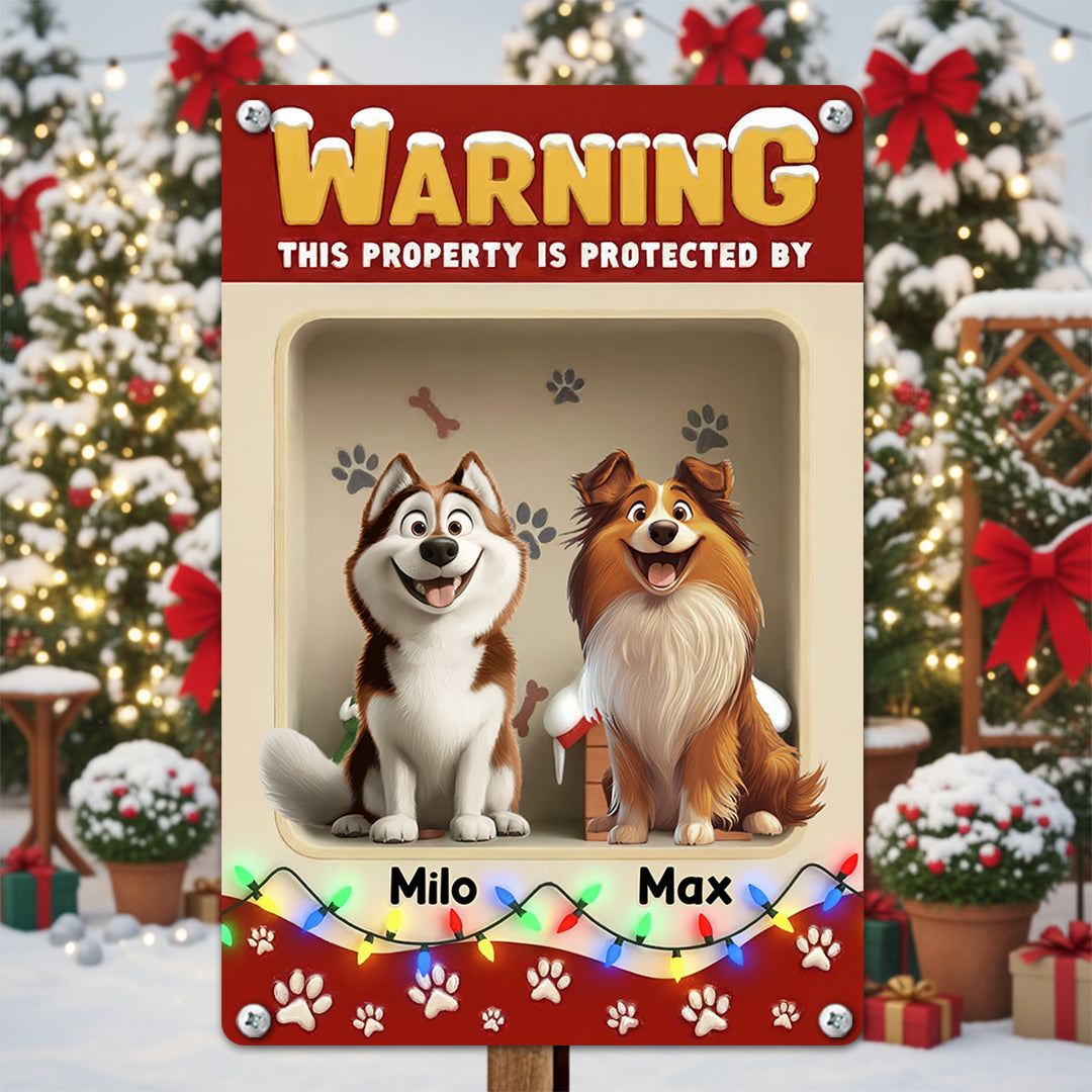 Professionally Protected By Dogs - Personalized Custom Metal Sign