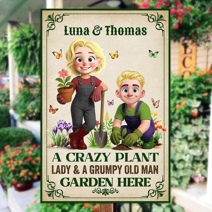A Crazy Plant Lovers Live Here - Personalized Custom Metal Sign