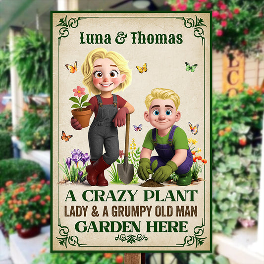 A Crazy Plant Lovers Live Here - Personalized Custom Metal Sign