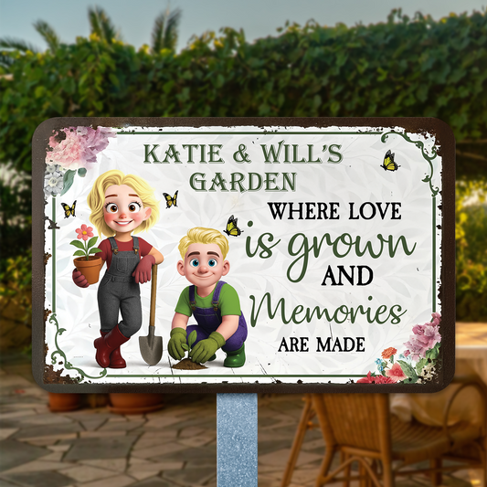 Where Love Is Grown - Personalized Custom Metal Sign