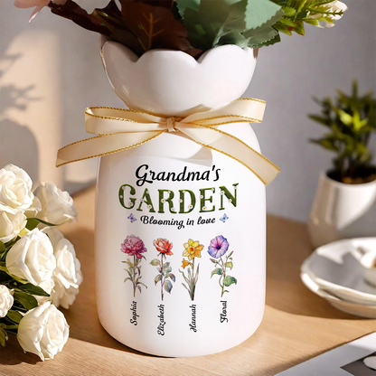 Grandma Garden - Flower Pot Personalized Custom Home Decor Flower Vase