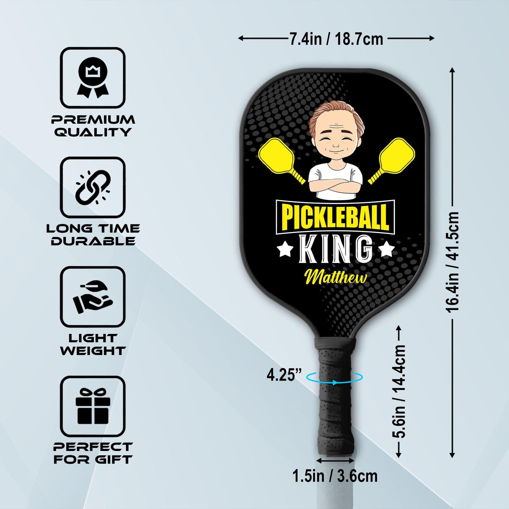 Pickleball King and Queen Personalized Custom Name - Pickleball Paddle - Evridwearcustom