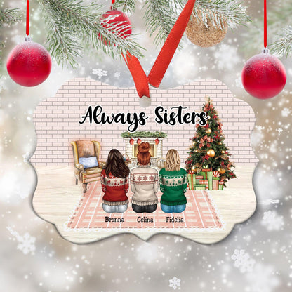 Always Sisters - Personalized Christmas Ornament