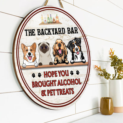 Personalized Wooden Sign - Alcohol and Dog Treats Gift For Lovers