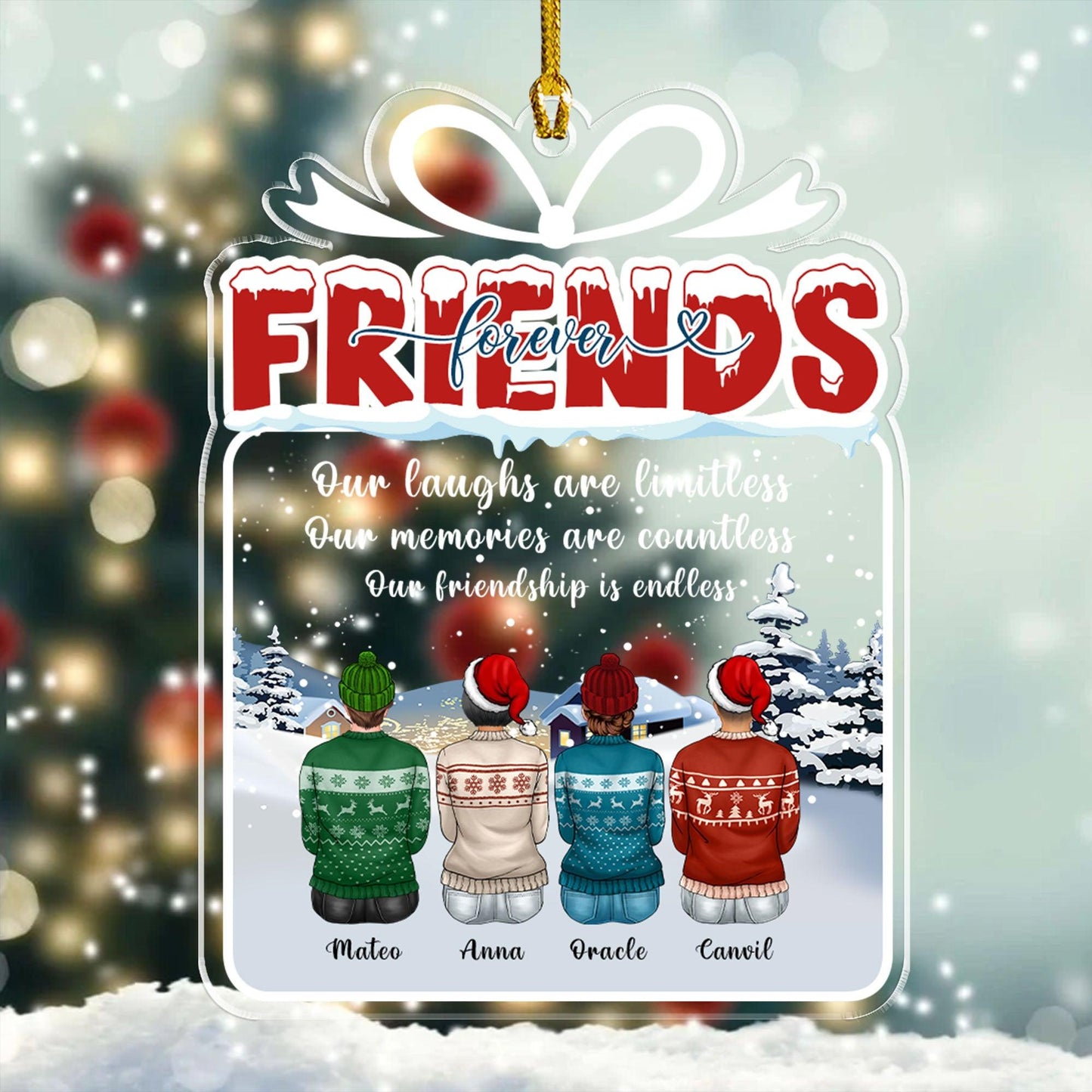 Our Friendship Is Endless - Personalized Custom Shape Acrylic Ornament
