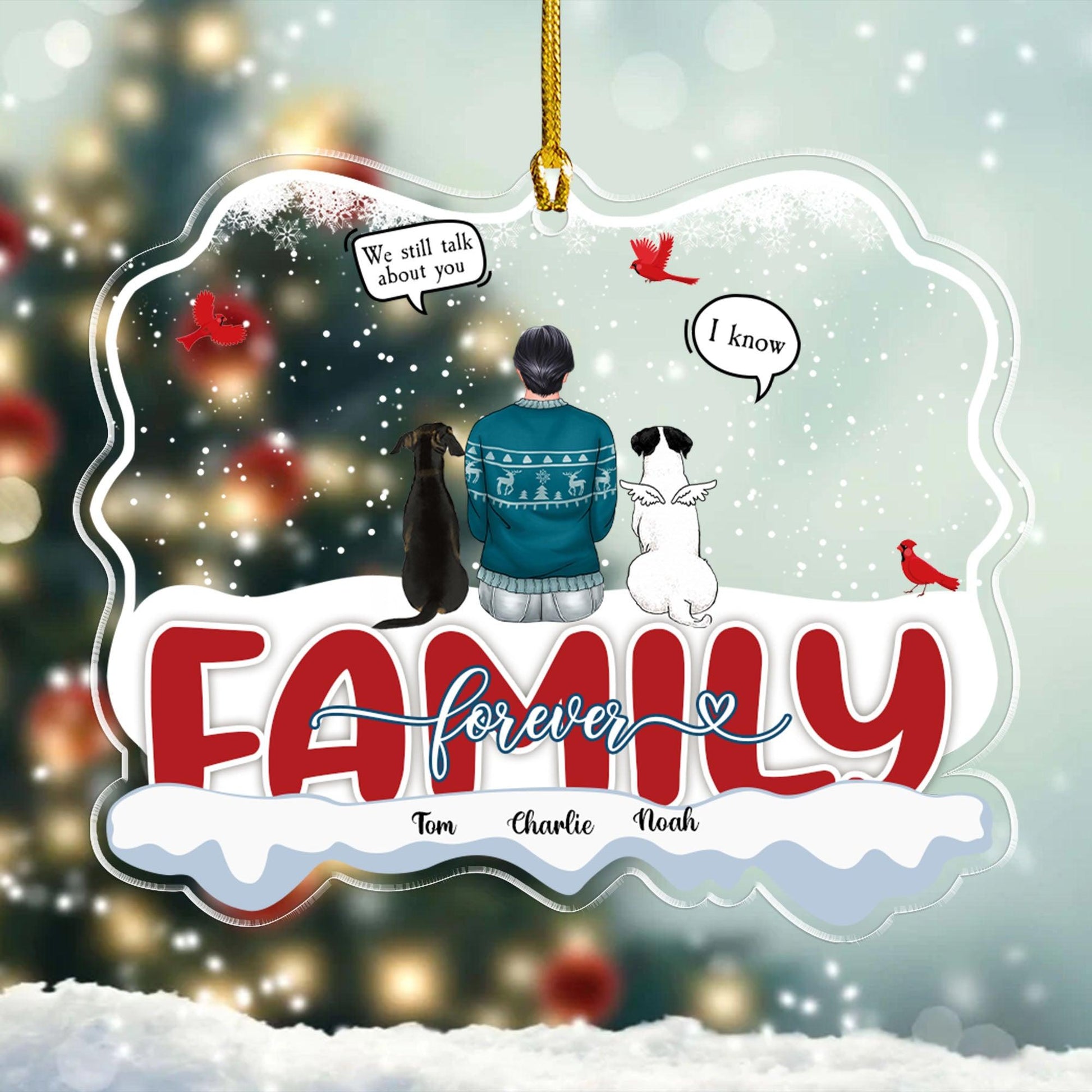 Cardinals Forever Family Gift - Personalized Acrylic Ornament