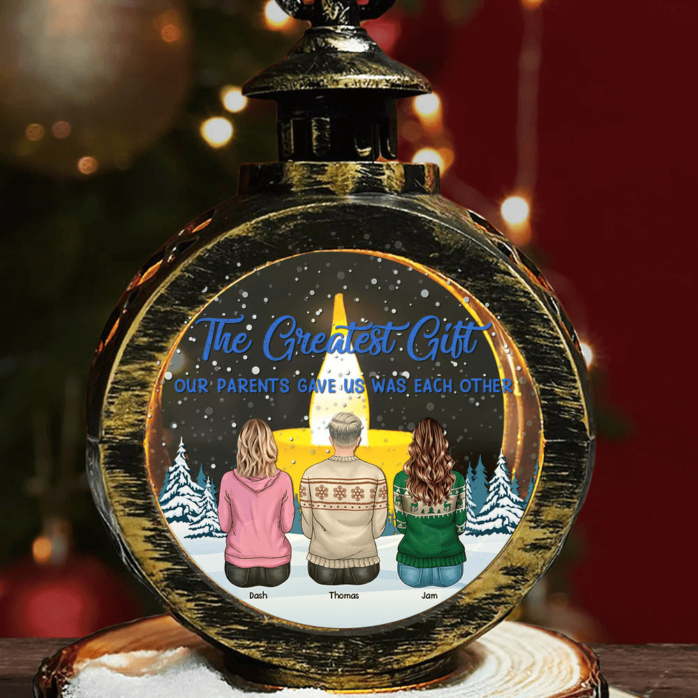 Custom Christmas LED Lantern - Personalized Family Blessing