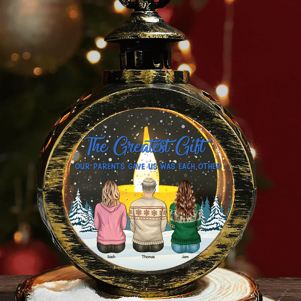 Custom Christmas LED Lantern - Personalized Family Blessing