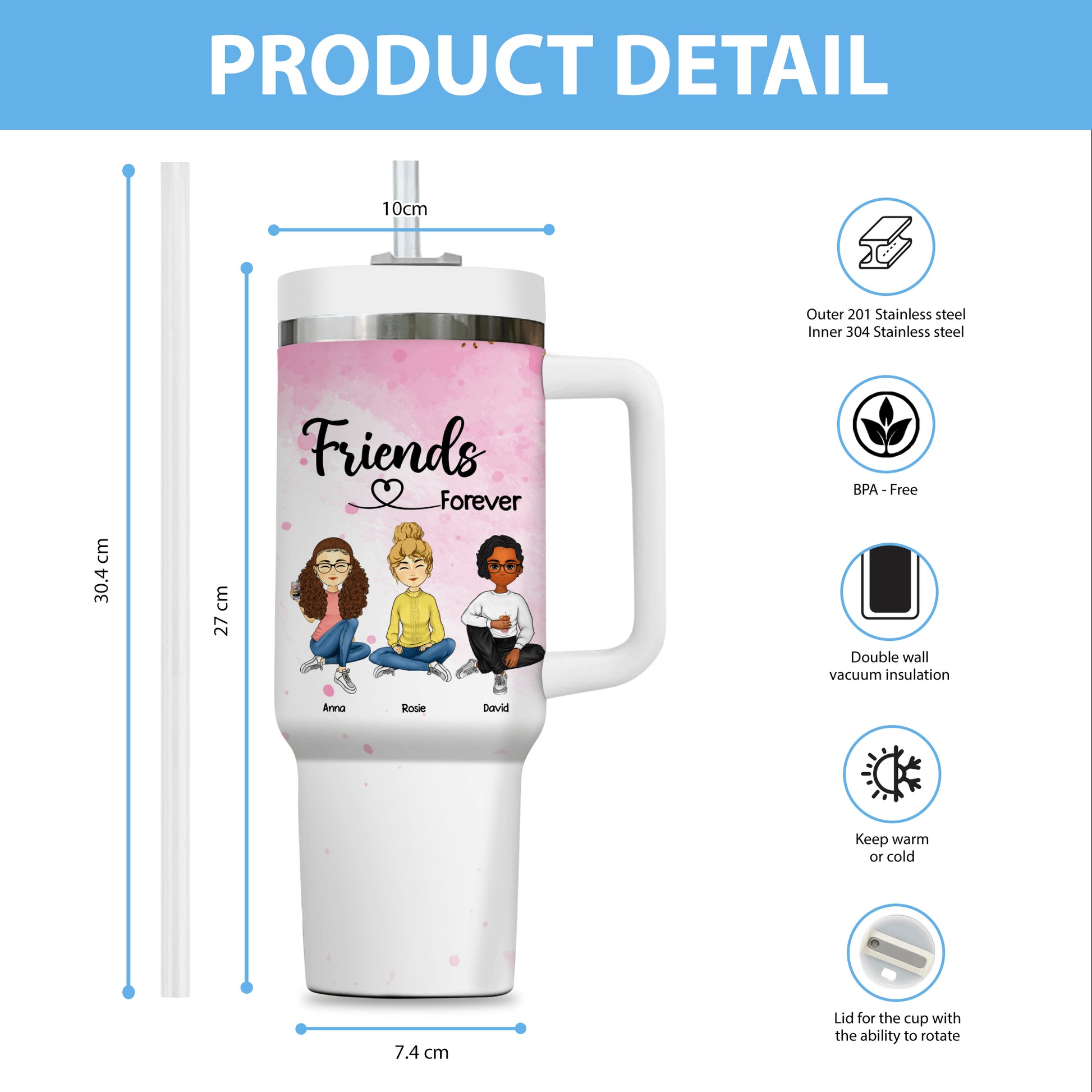Sisters Forever - Personalized Custom Tumbler Gift For Her/Friends