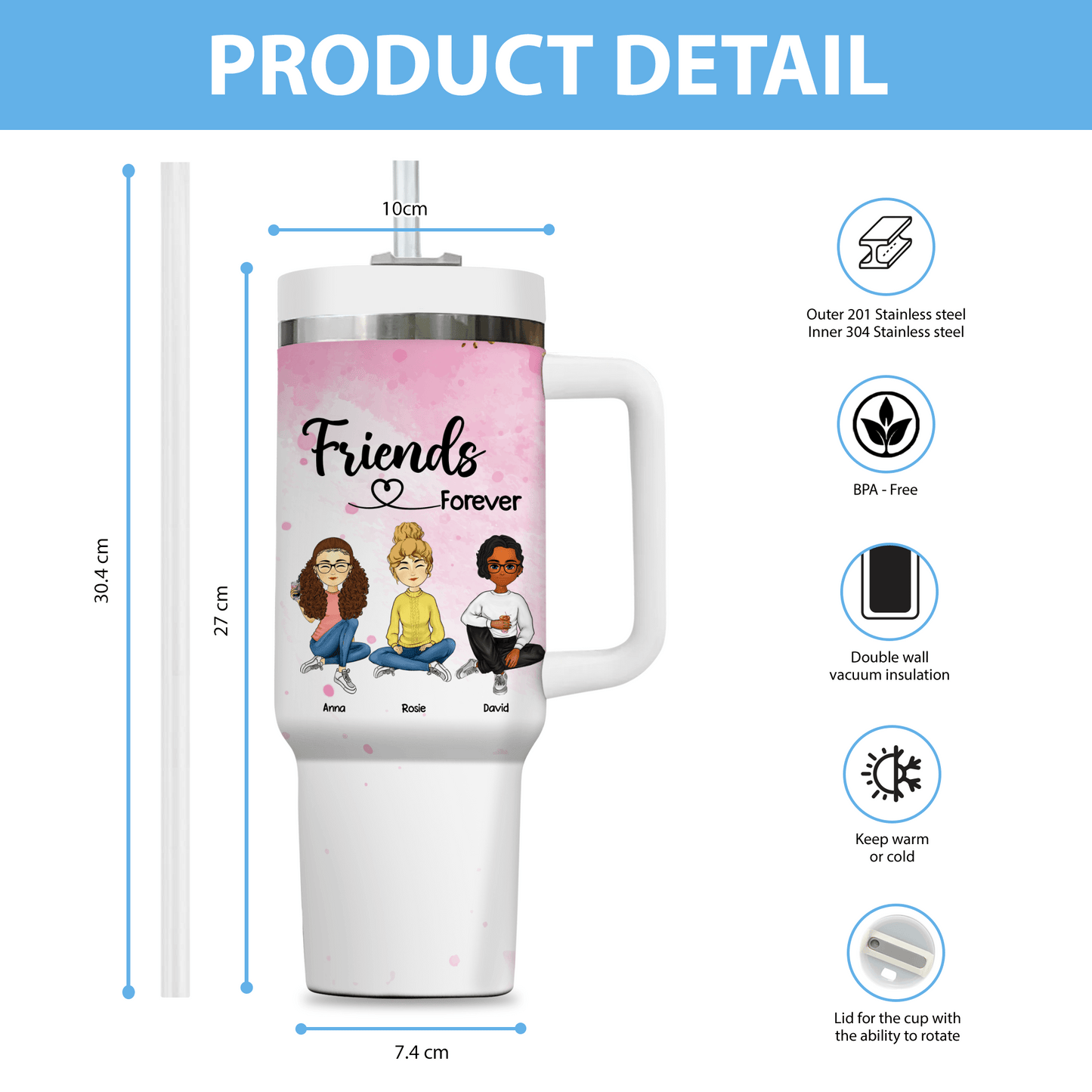 Sisters Forever - Personalized Custom Tumbler Gift For Her/Friends