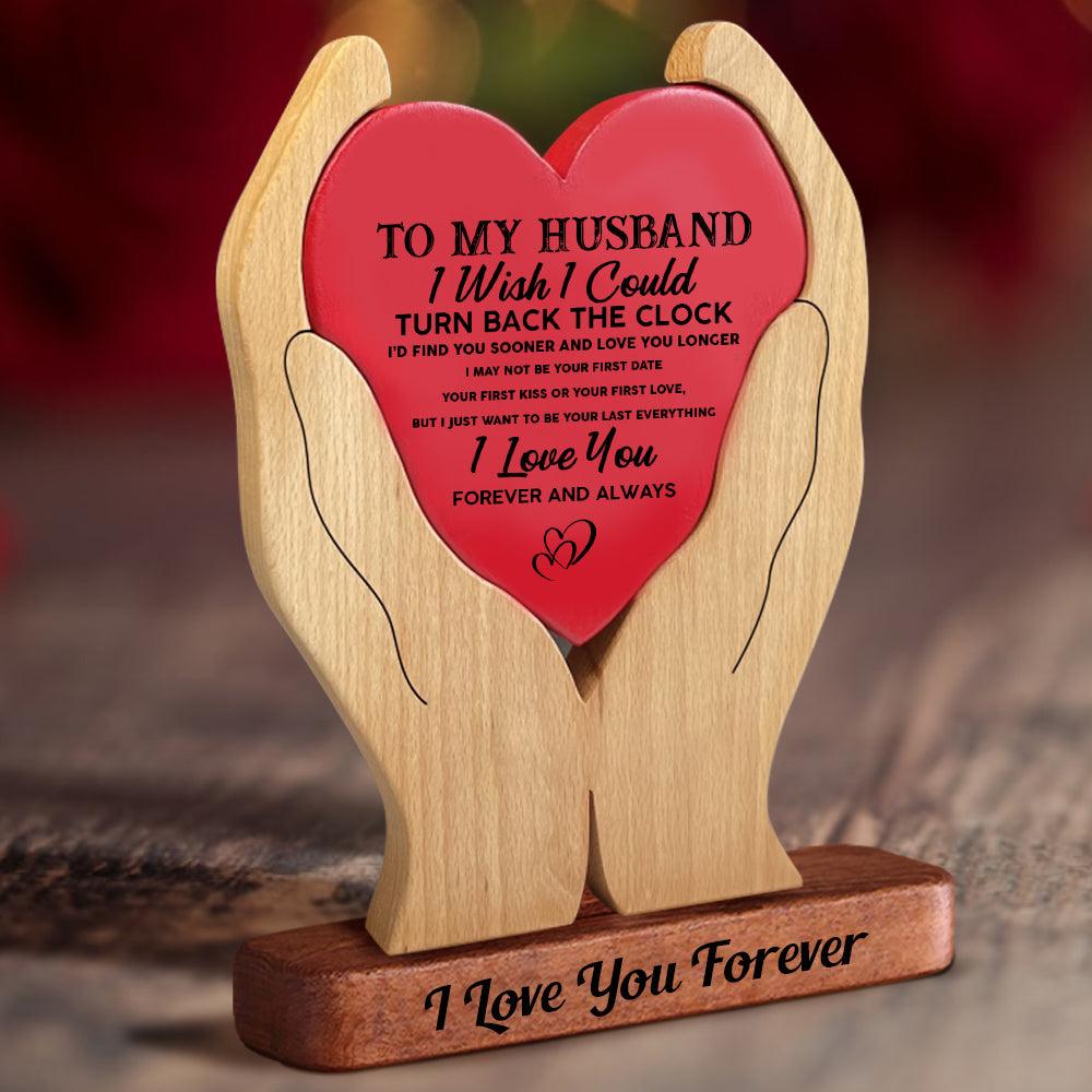 To My Husband Wooden Couple - Wooden Family Carvings For Couple