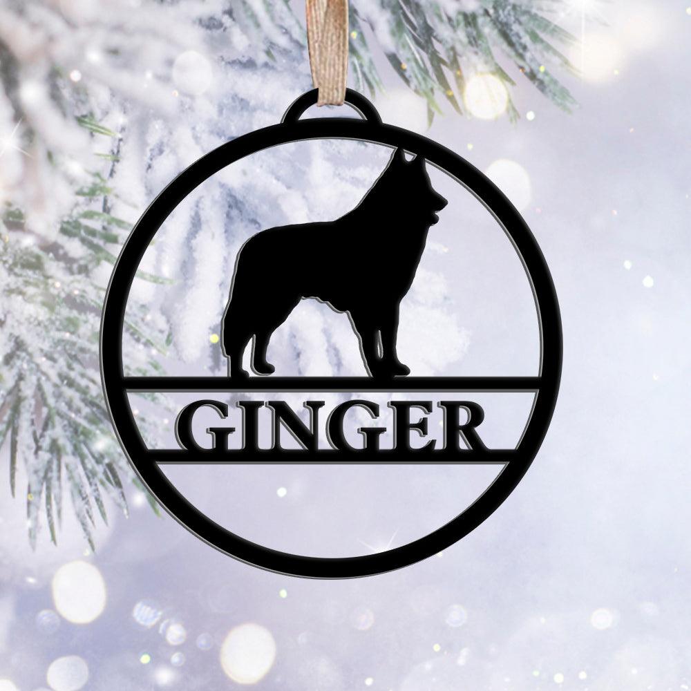 Dog Breed Shape Metal Ornament - Stainless Christmas Decor