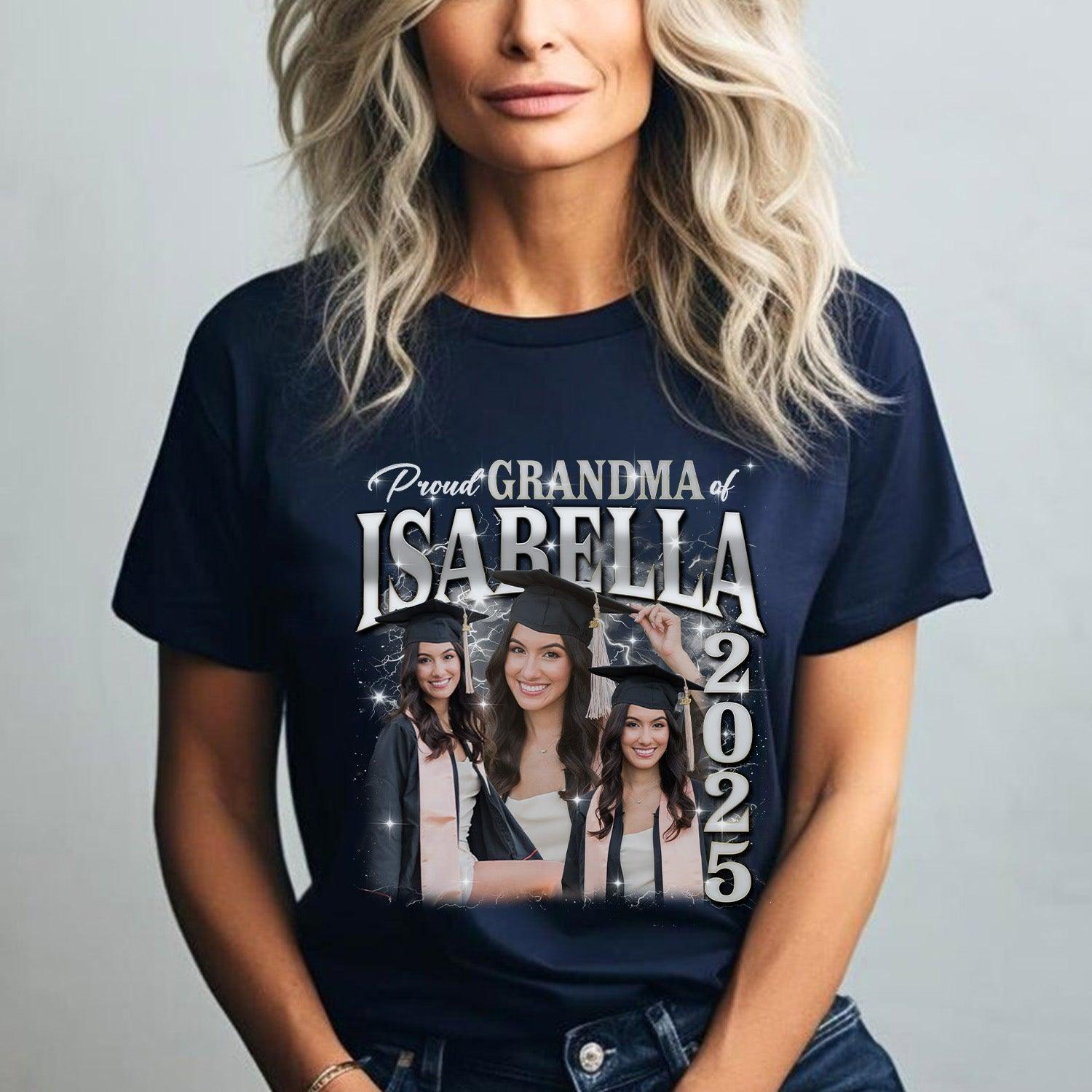 Proud Family Of 2025 Graduation Personalized T-Shirt - Personalized Custom Unisex T-Shirt - Evridwearcustom