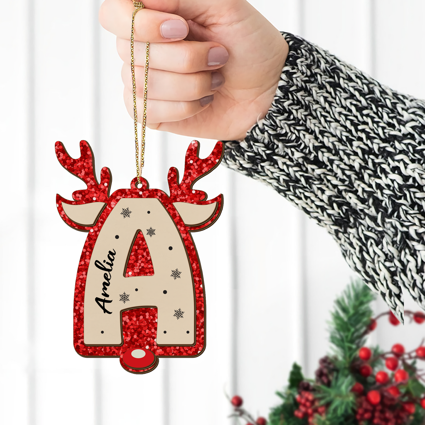 Weihnachtsschmuck Familie - Holzschmuck in individueller Form - 2-lagiger Holzschmuck 