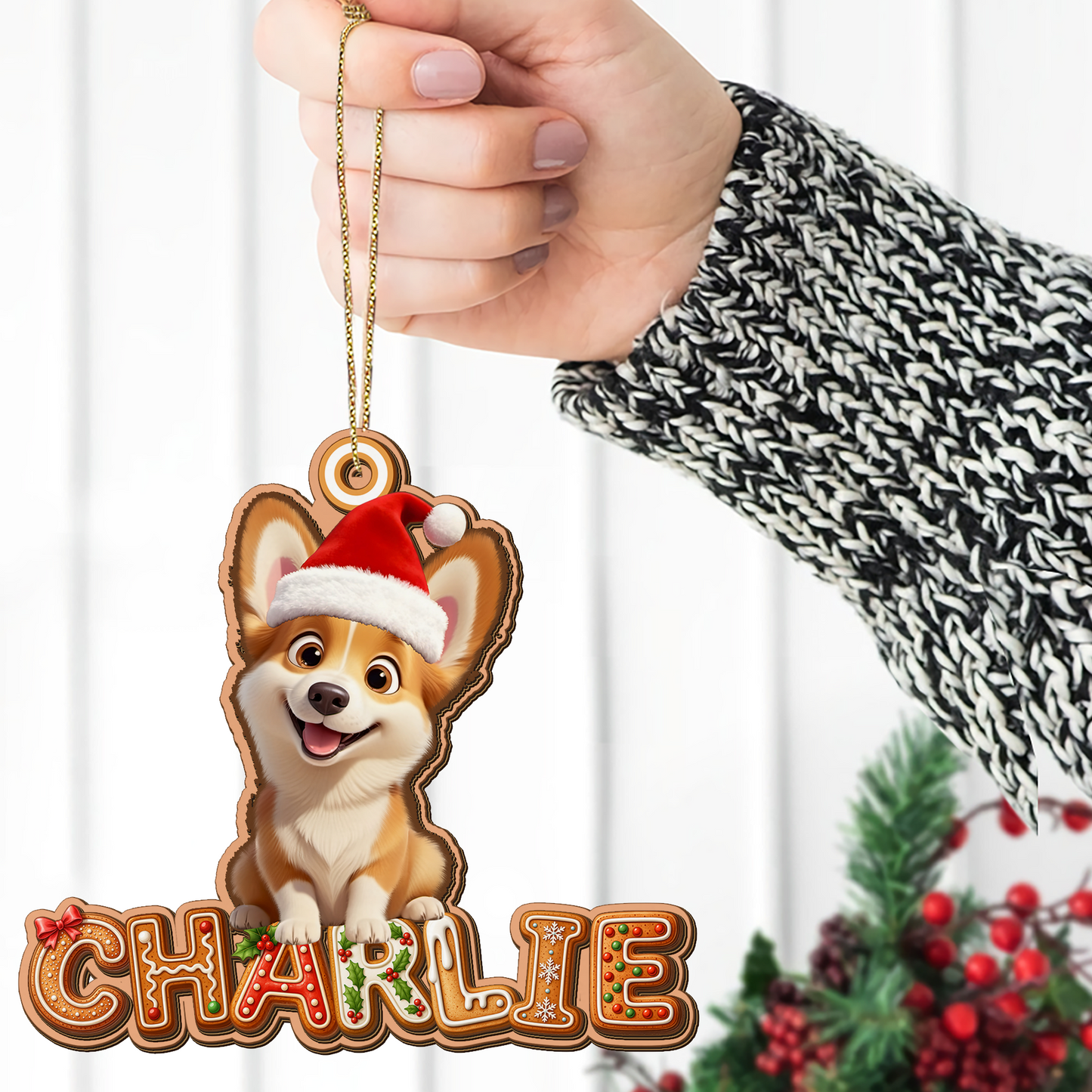 Weihnachtsschmuck Familie - Holzschmuck in individueller Form - 2-lagiger Holzschmuck 