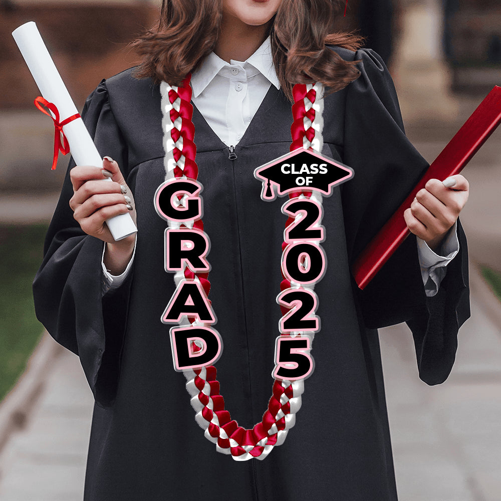 Graduation Lei with Personalized Name, Congrats Your Graduate