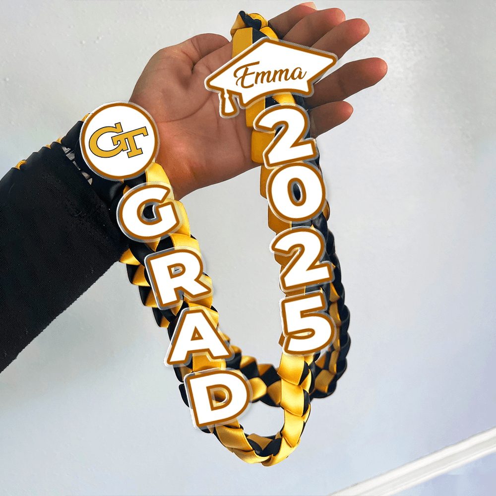 Graduation Lei With Name Class Of 2025 - Personalized Graduation Lei