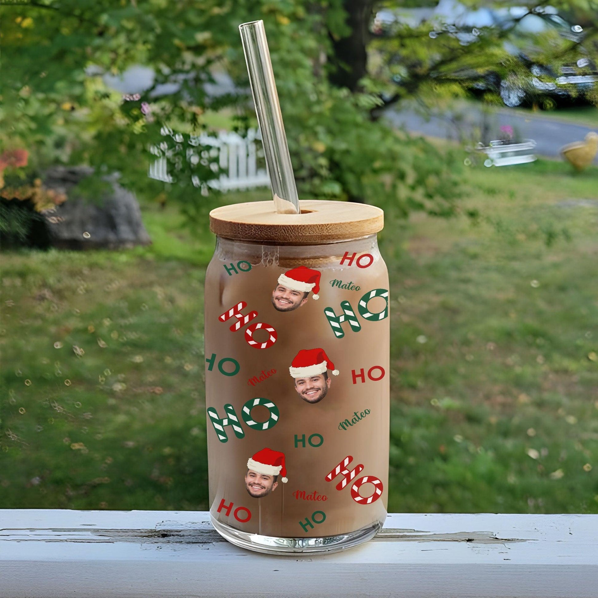 Ho Ho Ho Christmas Glass Bottle - Personalized Gift
