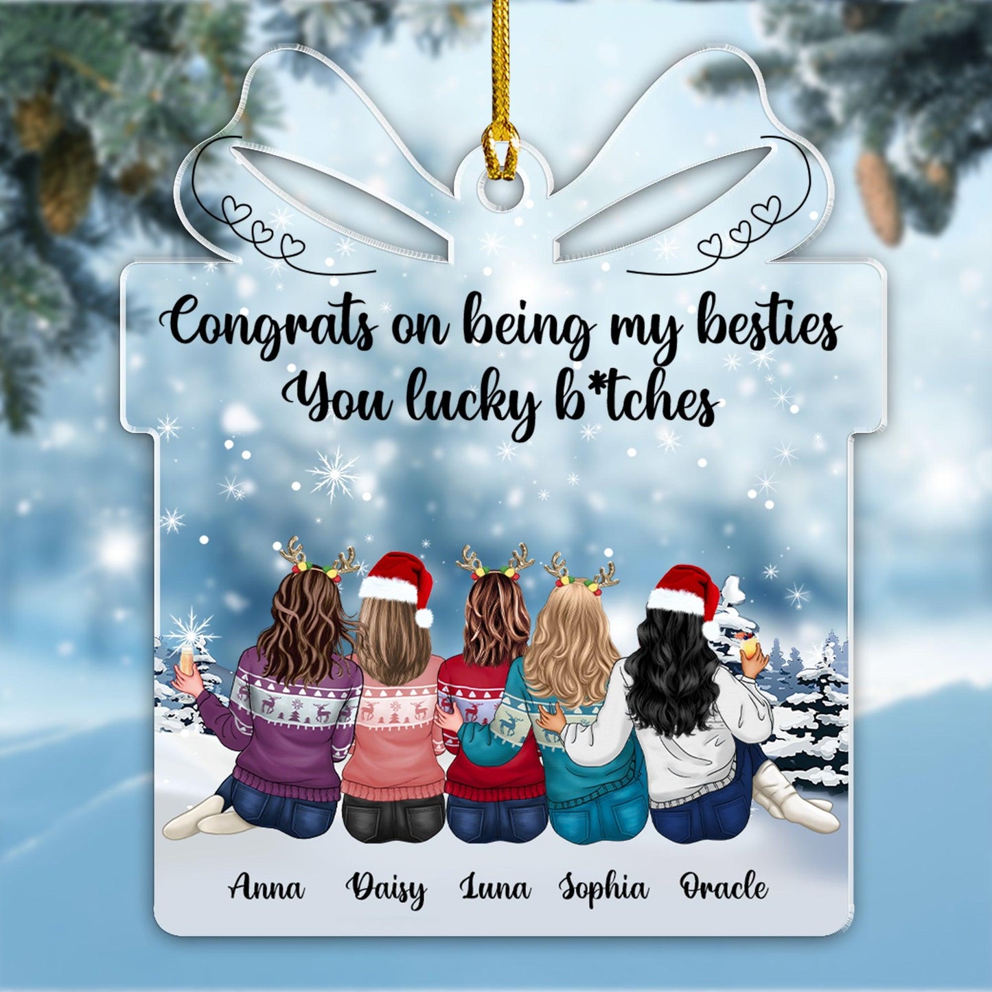 Congrats Bestie Christmas Box - Personalized Acrylic Ornament