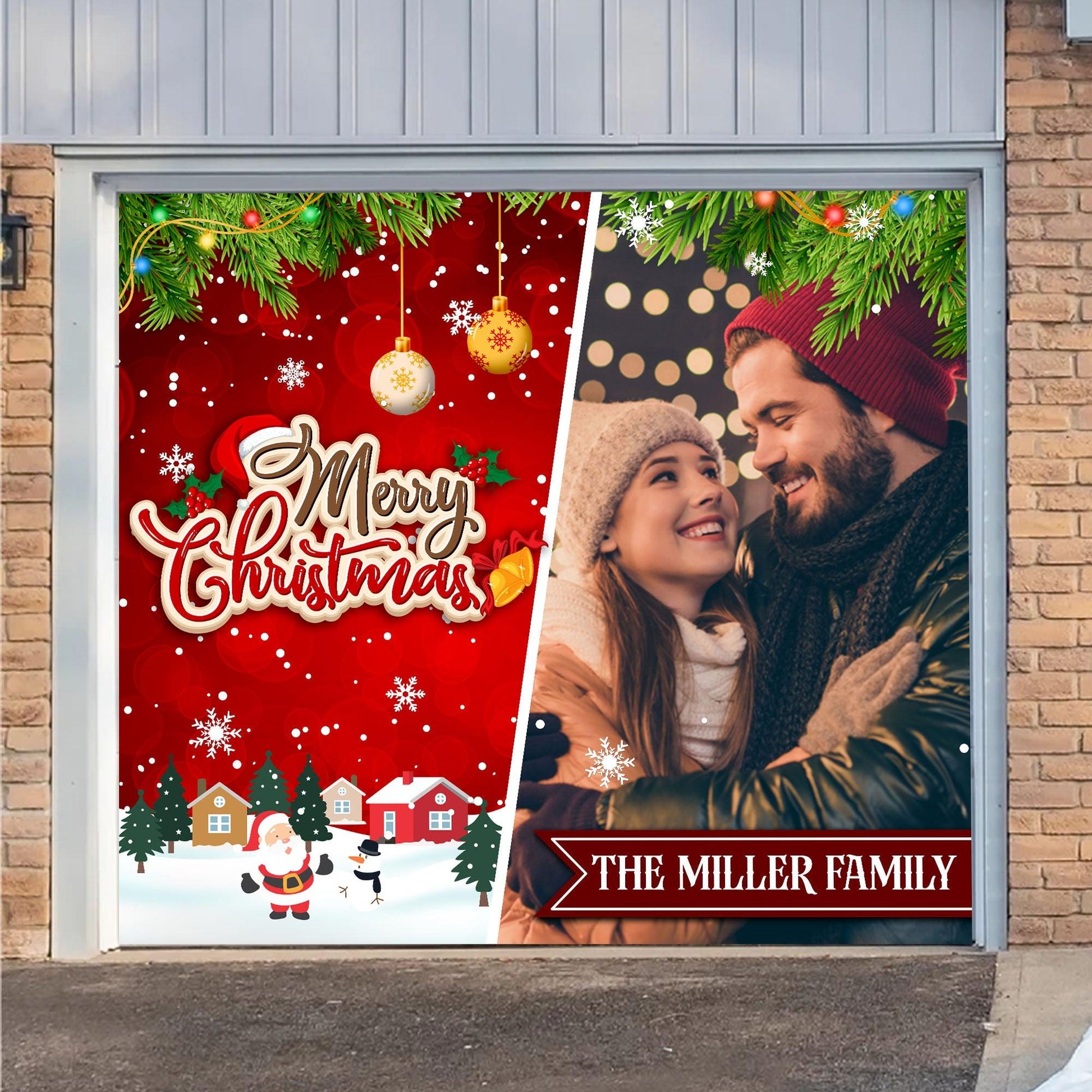 Merry Christmas Garage Door Decorations - Holiday Banner