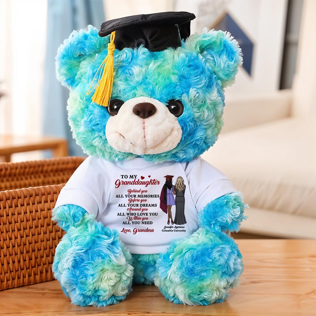 To My Granddaughter Graduate Bear - Personalized Gift Shirt
