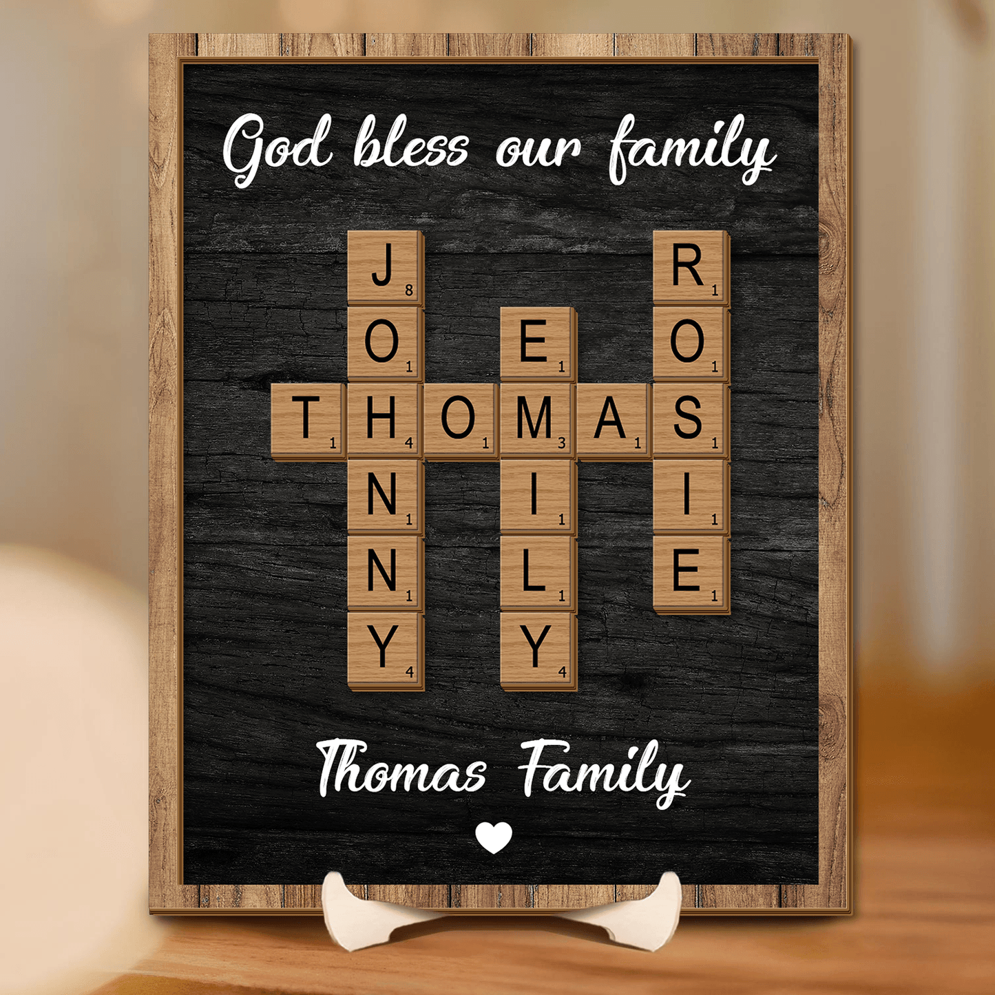 Personalized Family Name Sign, Crossword - Personalized Gift For Family