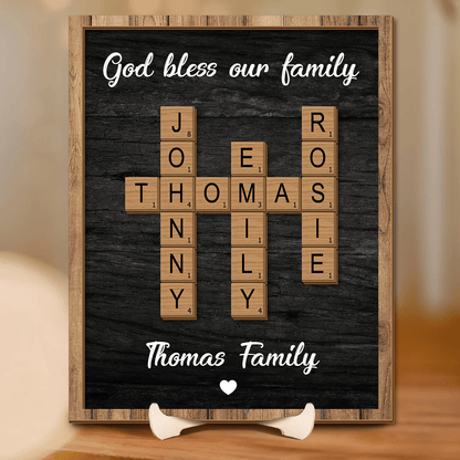 Personalized Family Name Sign, Crossword - Personalized Gift For Family