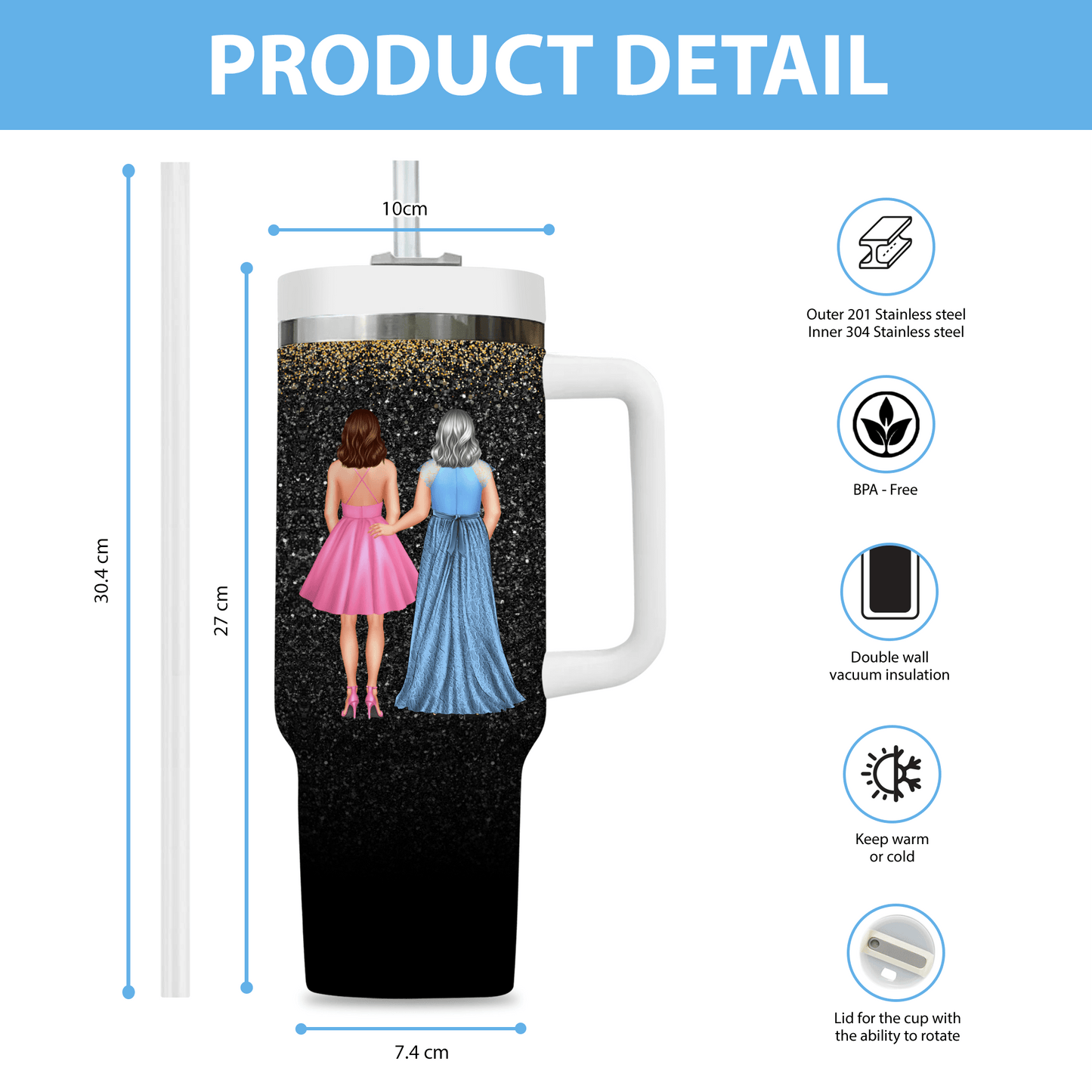 Commission Best Mom Ever - Personalized Custom Tumbler For Her Gift