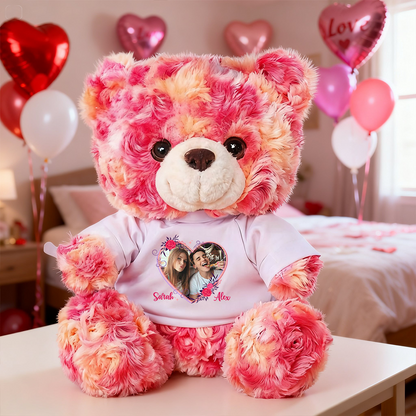 Forever Yours My Valentine - Teddy Bear With Personalized Photo Shirt