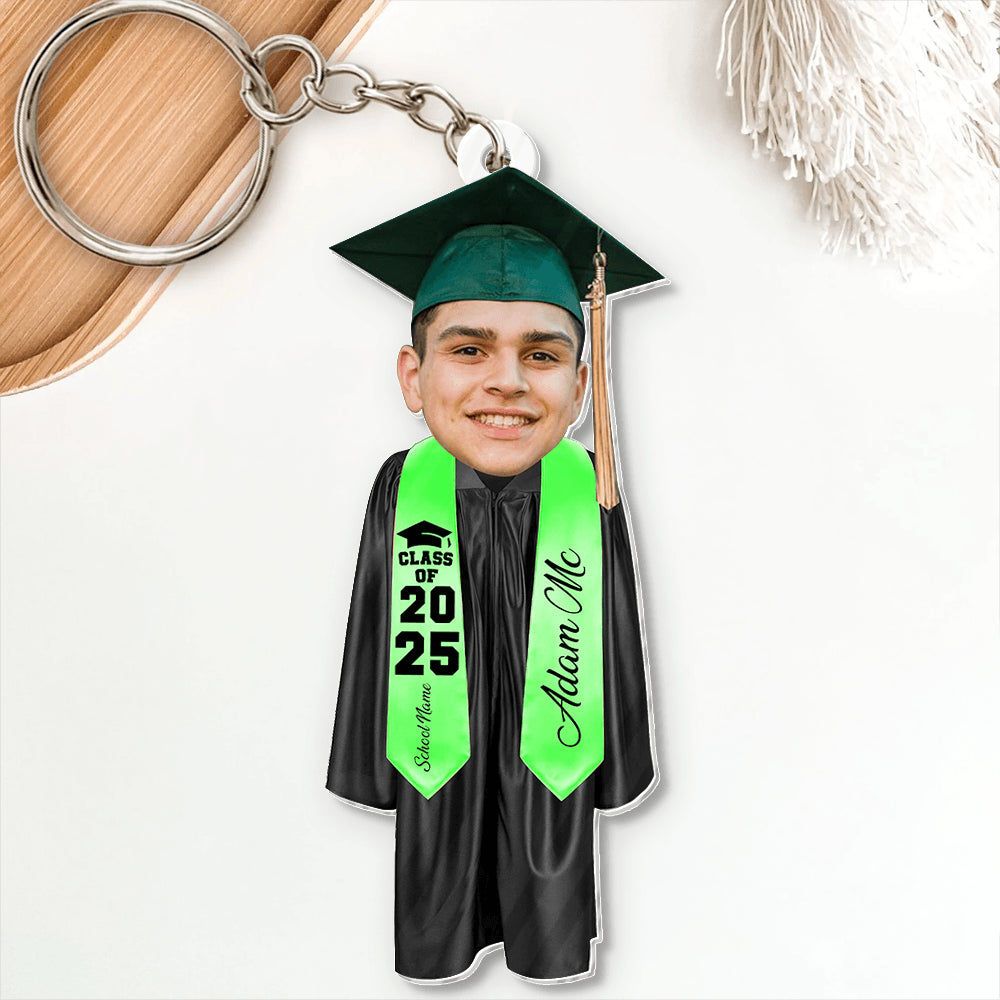 2025 Grad Car Hanging - Personalized Graduation Keychain Gift