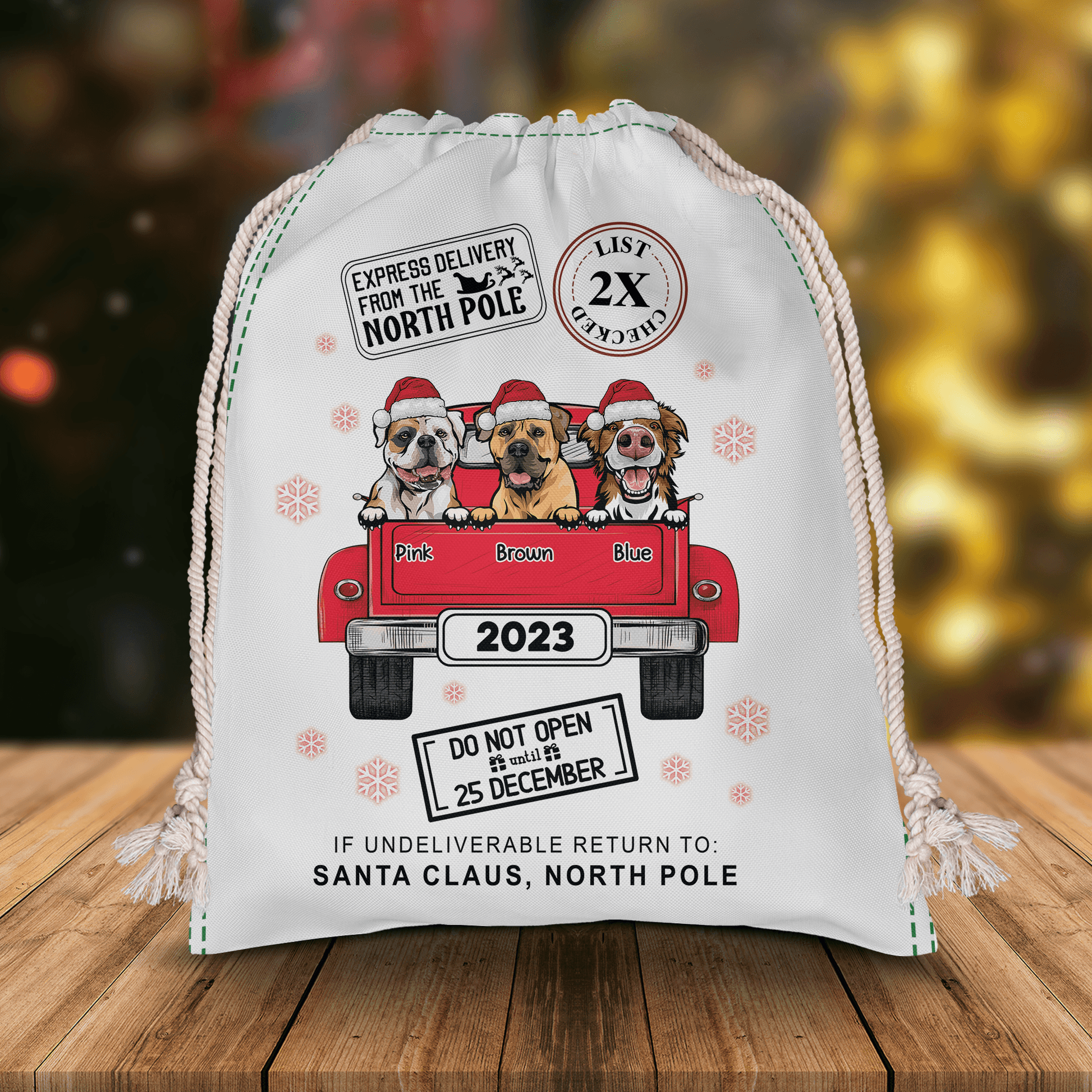 Express Delivery North Pole Bag - Personalized Custom Christmas Sack