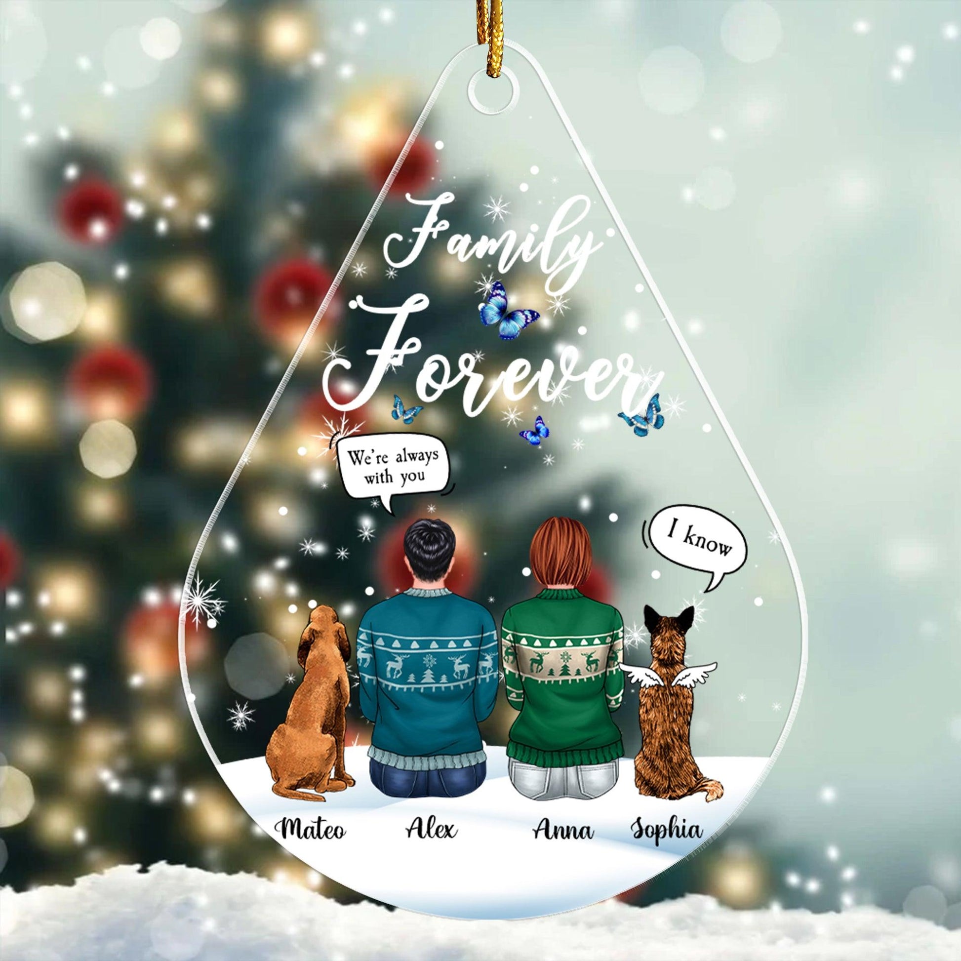 Family Forever Memorial Ornament - Personalized Custom Acrylic Ornament