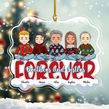 Brothers Sister Acrylic Ornament - Personalized Custom Acrylic Ornament