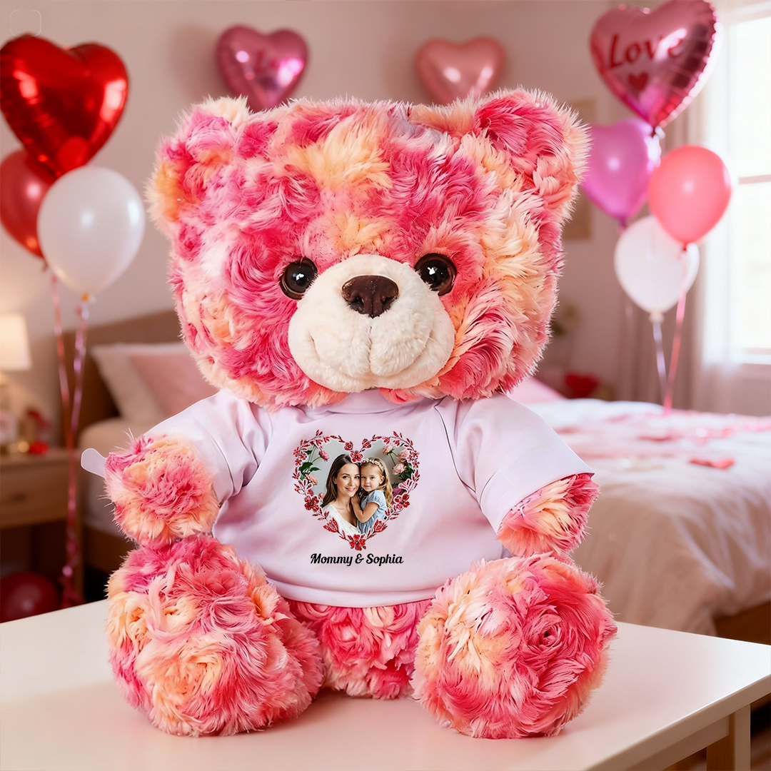 Happy Mother's Day We Love You - Teddy Bear With Personalized Photo Shirt